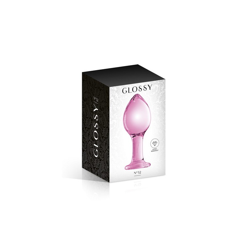 Plug anal boule large en verre rose N°32 - Glossy Toys