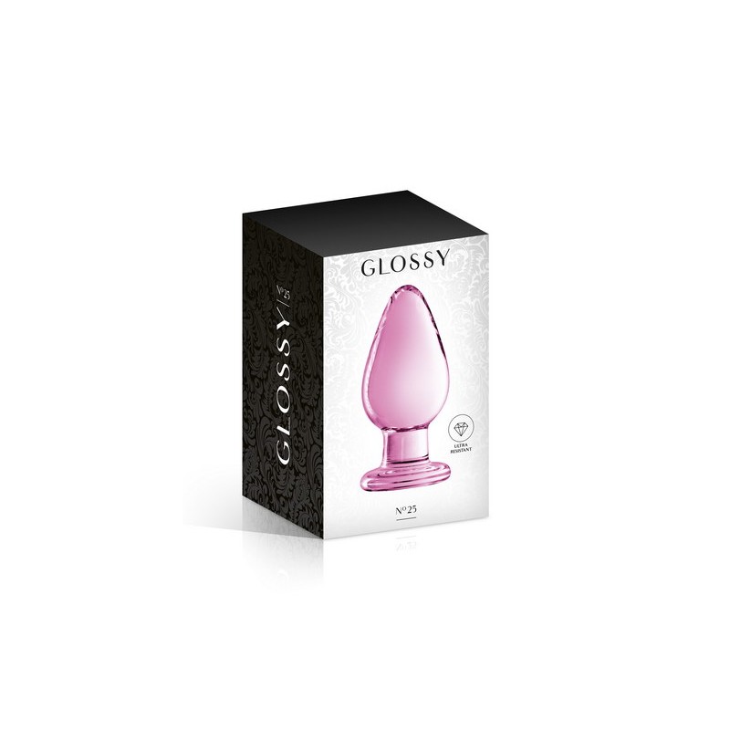 Plug L anal boule large en verre rose  N°25 - Glossy Toys
