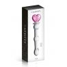 Dildo en verre à boules avec coeur rose 20cm N°21 - Glossy Toys