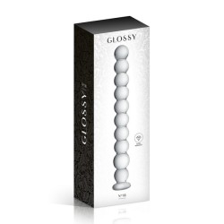 Dildo transparent en verre à boules 24cm N°18 - Glossy Toys
