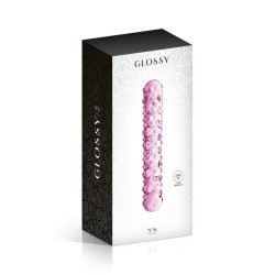 Dildo perlé en verre rose 17cm N°6 - Glossy Toys