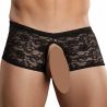 Boxer Bottomless en dentelle Crocthless Noir - Male Power