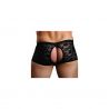 Boxer Bottomless en dentelle Crocthless Noir - Male Power