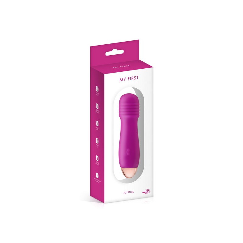 Vibromasseur rose strié USB Joystick My First 