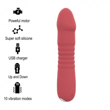INTENSE - JUNI UP & DOWN 10 VIBRATIONS ROUGE