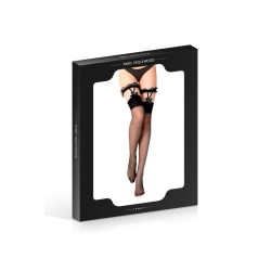 BAS JARRETIERES NOEUDS NOIR T.U