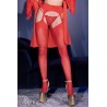 Collant porte-jarretelles rouge S/M