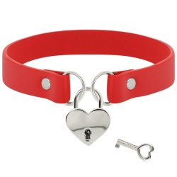 COQUETTE CHIC DESIRE - COLLIER EN CUIR VEGAN AVEC ACCESSOIRE COEUR AVEC CLÉ