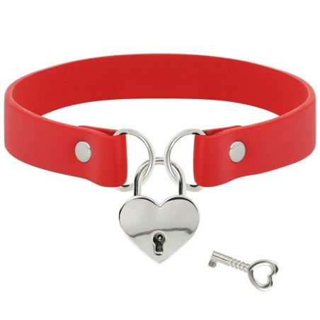 COQUETTE CHIC DESIRE - COLLIER EN CUIR VEGAN AVEC ACCESSOIRE COEUR AVEC CLÉ