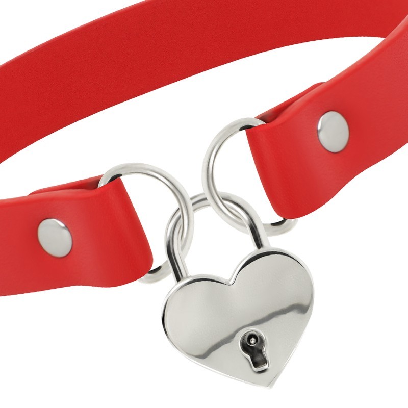 COQUETTE CHIC DESIRE - COLLIER EN CUIR VEGAN AVEC ACCESSOIRE COEUR AVEC CLÉ