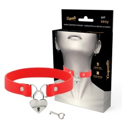 COQUETTE CHIC DESIRE - COLLIER EN CUIR VEGAN AVEC ACCESSOIRE COEUR AVEC CLÉ