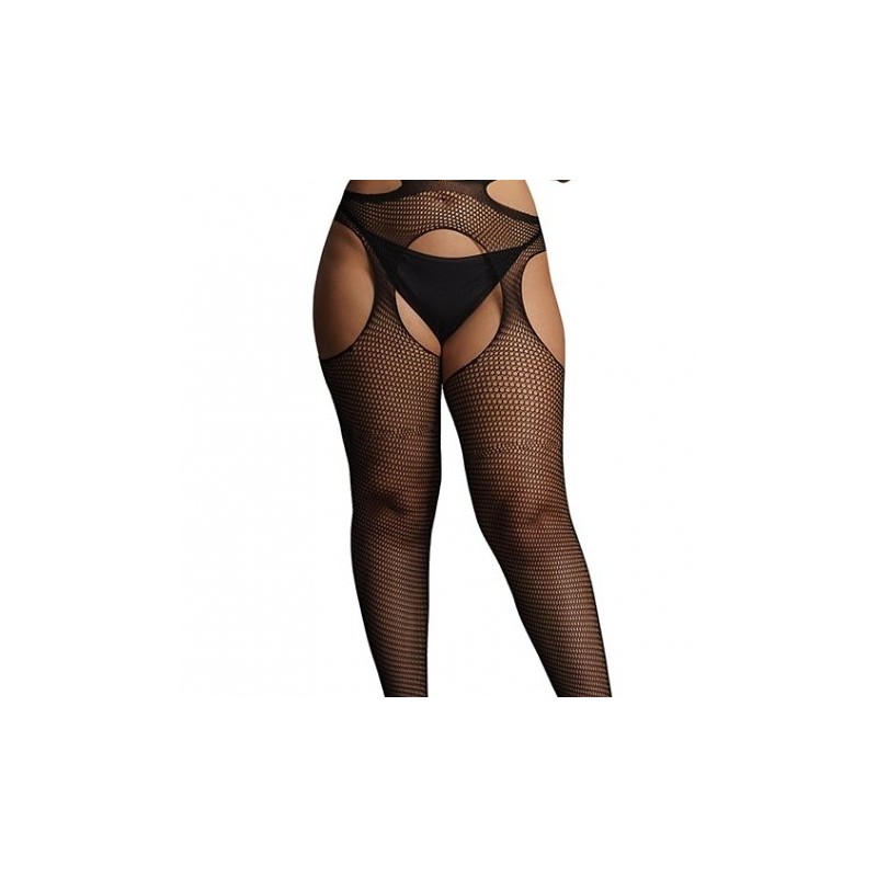 Collants Résille Grande taille STRAPPY Noirs