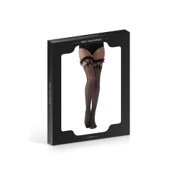 BAS RESILLE/JARRETIERE NOIR T.U