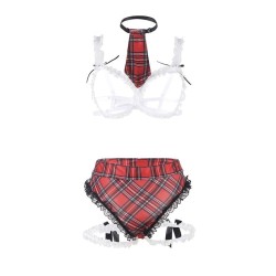 COSTUME D'ÉCOLIÈRE SEXY AVEC SOUTIEN-GORGE -SUBBLIME