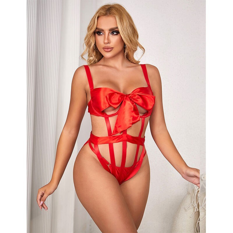BODY SEXY AJOURÉ AVEC NOEUD ROUGE - SUBBLIME -