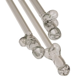 Paille en Verre en Forme de Pénis avec Brosse de Nettoyage Willy - 4 pièces