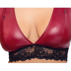 Ensemble bralette, string porte-jarretelles ouvert de Cottelli BONDAGE PLUS - 4XL