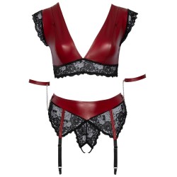 Ensemble bralette, string porte-jarretelles ouvert de Cottelli BONDAGE PLUS - 4XL
