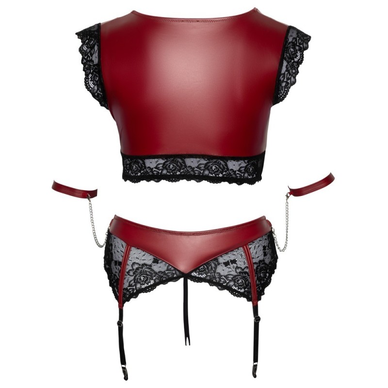 Ensemble bralette, string porte-jarretelles ouvert de Cottelli BONDAGE PLUS - 4XL