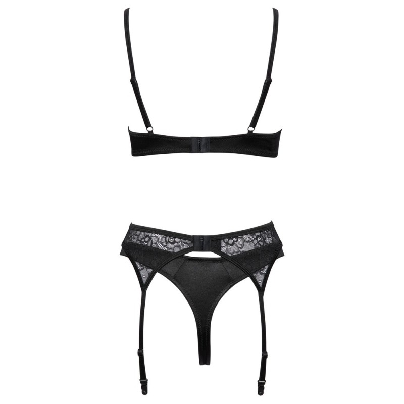Ensemble soutien-gorge à armatures, porte-jarretelles et string Rio - Cottelli- Taille S