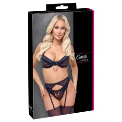 Ensemble soutien-gorge à armatures, porte-jarretelles et string Rio - Cottelli- Taille S