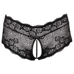 Slip noir ouvert de Cottelli CURVES entièrement en fine dentelle florale