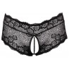Slip noir ouvert de Cottelli CURVES entièrement en fine dentelle florale