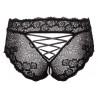 Slip noir ouvert de Cottelli CURVES entièrement en fine dentelle florale