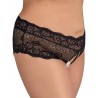 Slip noir ouvert de Cottelli CURVES entièrement en fine dentelle florale