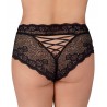 Slip noir ouvert de Cottelli CURVES entièrement en fine dentelle florale