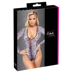 Body ouvert à manches longues et décolleté extra-bas de Cottelli LINGERIE
