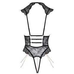Body ouvert noir -d'Abierta Fina - Taille S