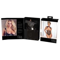 Body ouvert noir -d'Abierta Fina - Taille S
