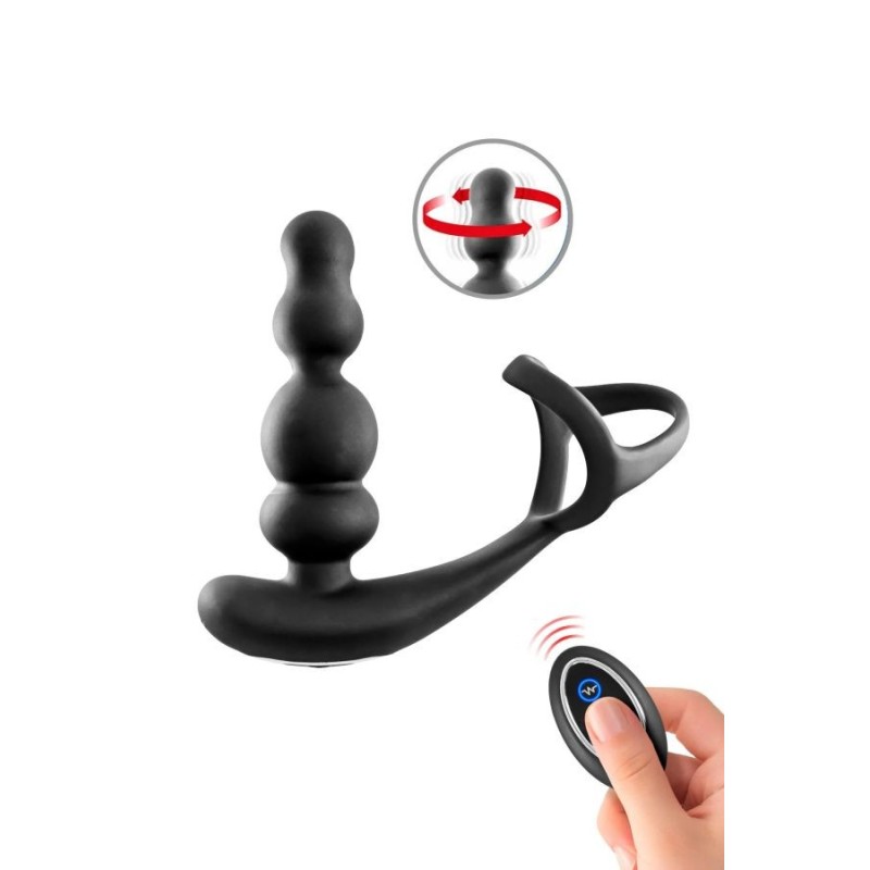 Stimulateur de prostate tête rotative avec double cockring
