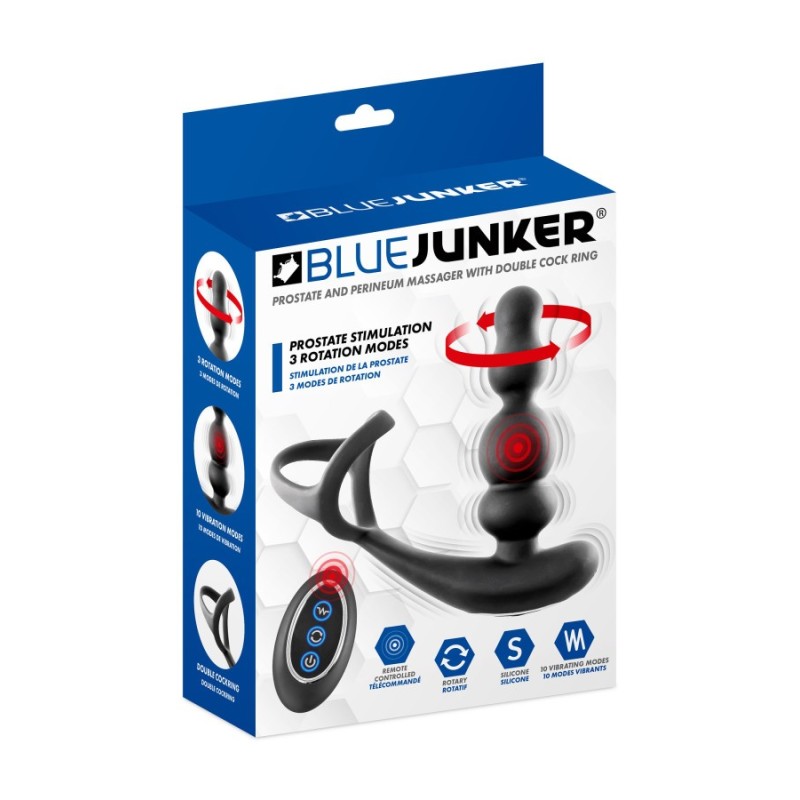 Stimulateur de prostate tête rotative avec double cockring