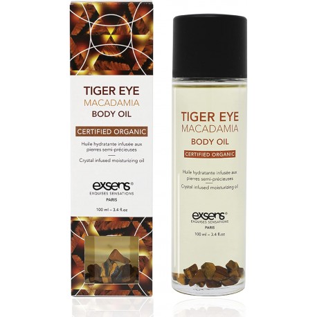 Huile de massage bio protectrice Œil du tigre et Macadamia - Exsens 100ml