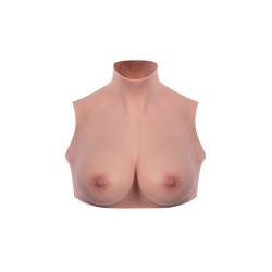 BUSTE SEINS RÉALISTES COL HAUT PEAU FONCÉ