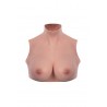 BUSTE SEINS RÉALISTES COL HAUT PEAU FONCÉ
