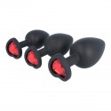 SET PLUG X3 E14 SILICONE NOIR-COEUR RUBIS