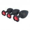SET PLUG X3 E14 SILICONE NOIR-COEUR RUBIS