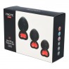 SET PLUG X3 E14 SILICONE NOIR-COEUR RUBIS