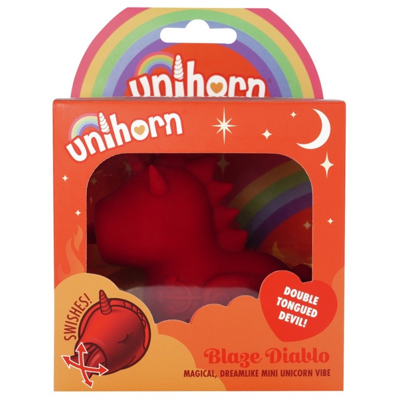 mini stimulateur licorne Blaze Diablo à la langue fourchue diabolique