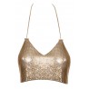Crop top en métal doré