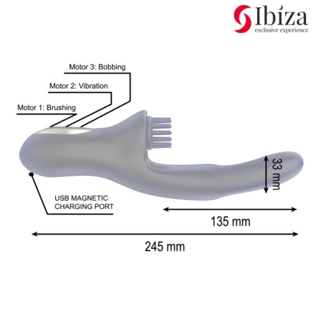 IBIZA - VIBRATEUR CLITORIALE MULTICELLULAIRE RABITT  DOUBLE ONDES