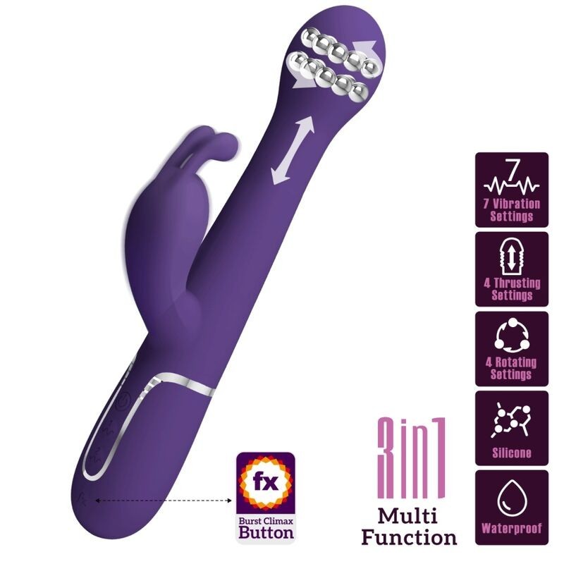 RABBIT 3 EN 1 MULTIFONCTION VIOLET -PRETTY LOVE