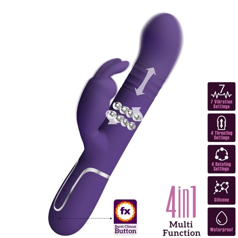 VIBRATEUR RABBIT 4 EN 1 VIOLET -PRETTY LOVE- COALE
