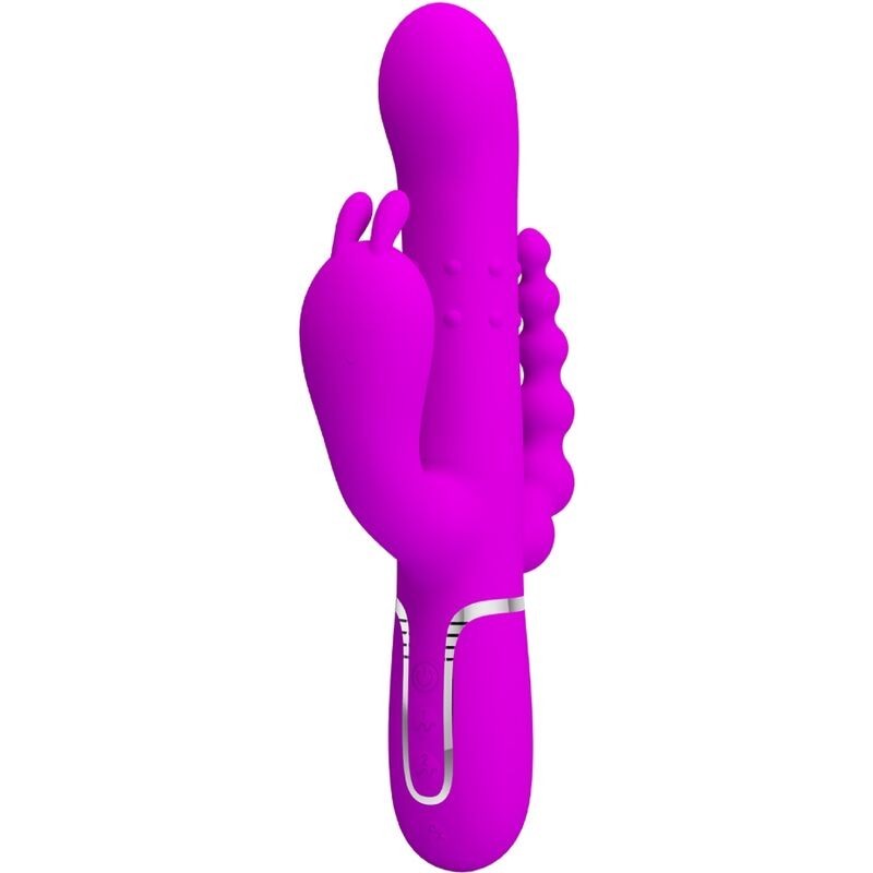 TRIPLE VIBRATEUR MULTIFONCTION 4 EN 1 ROSE -PRETTY LOVE - CAMMY