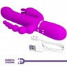 TRIPLE VIBRATEUR MULTIFONCTION 4 EN 1 ROSE -PRETTY LOVE - CAMMY