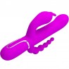 TRIPLE VIBRATEUR MULTIFONCTION 4 EN 1 ROSE -PRETTY LOVE - CAMMY