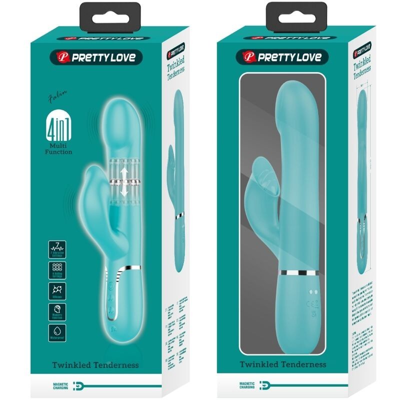RABBIT PERLES VIBRATEUR -VERT AQUA -PRETTY LOVE